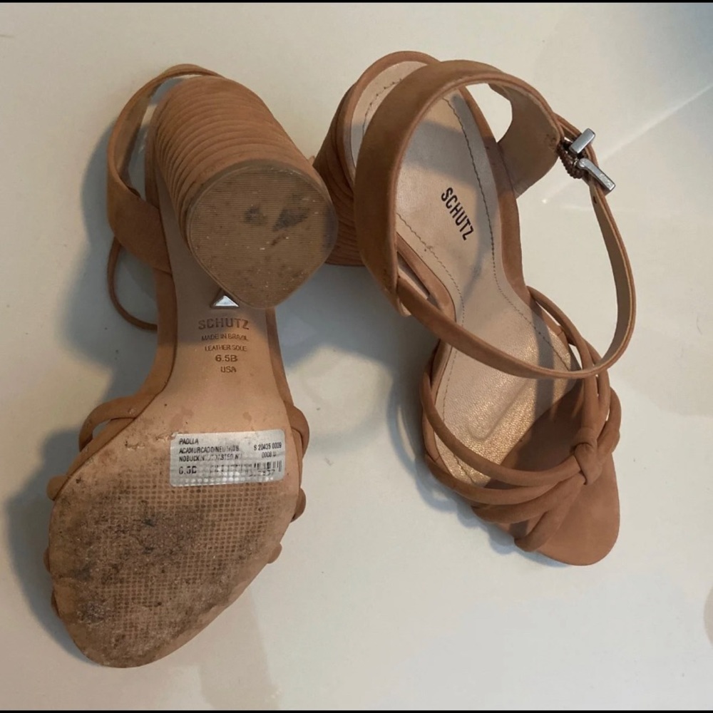 Schutz Suede Tan Sandal